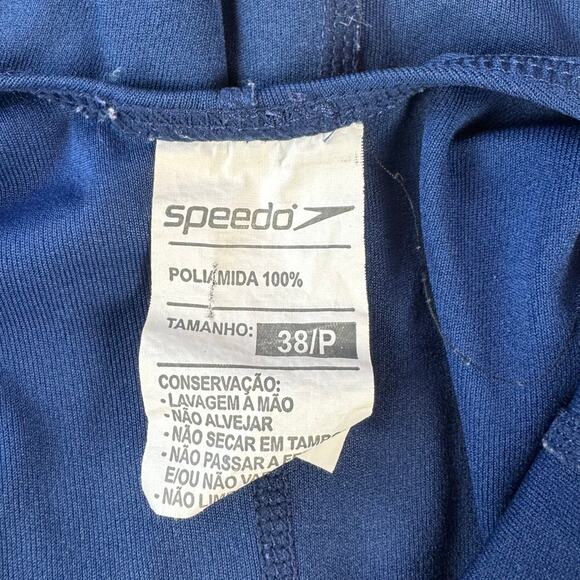 Speedo One Piece Swimsuit Shorts Performance Navy Size 38 P - Picture 4 of 8